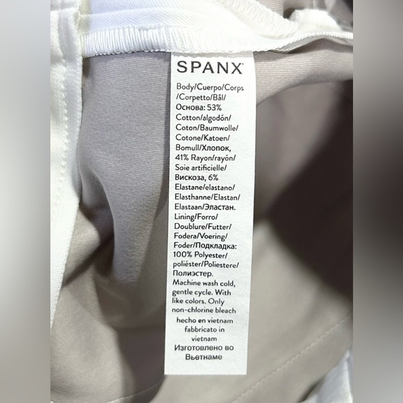Spanx On-the-Go Ankle Slim Straight Pants in Classic White L Petite - Picture 13 of 13